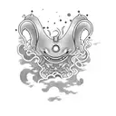 A programming-themed tattoo with a Japanese-style wave incorporating keyboard keys and mouses tattoo design idea