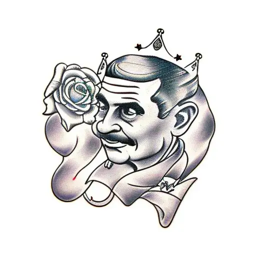 bean with tiara tattoo design idea