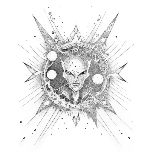 Cosmic Alchemy tattoo design idea