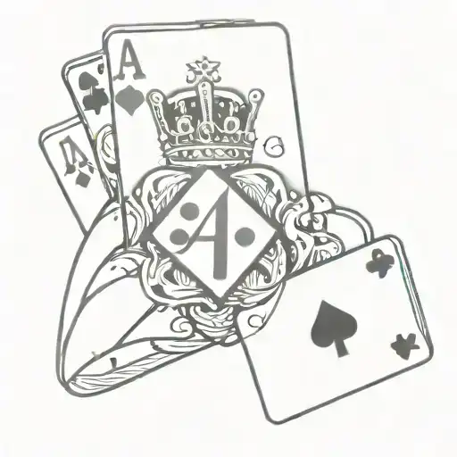 La Vida Es Un Apuesta with dice ace of cards and crown tattoo design idea