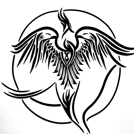 Phoenix sideways tattoo design idea