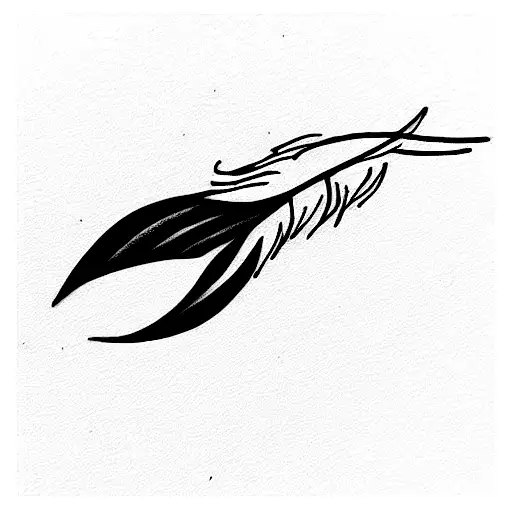 Phoenix sideways 3 feathers beak tattoo design idea