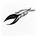 Phoenix sideways 3 feathers beak tattoo design idea