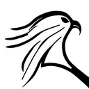 Phoenix sideways 3 feathers beak tattoo design idea