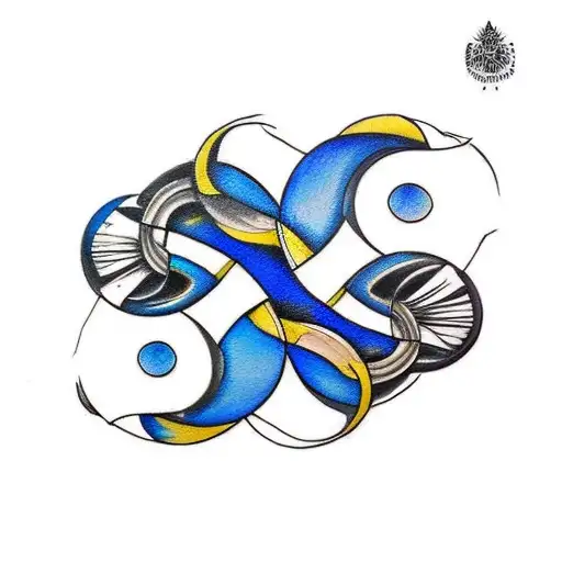 "Create a tattoo design featuring two rors facing each other. Each mirror should have an infinity reflection of itsel tattoo design idea