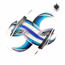 "Create a tattoo design featuring two rors facing each other. Each mirror should have an infinity reflection of itsel tattoo design idea