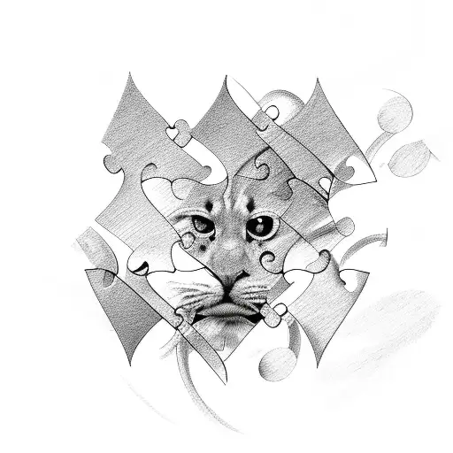 piece of puzzle with  tattoo design idea