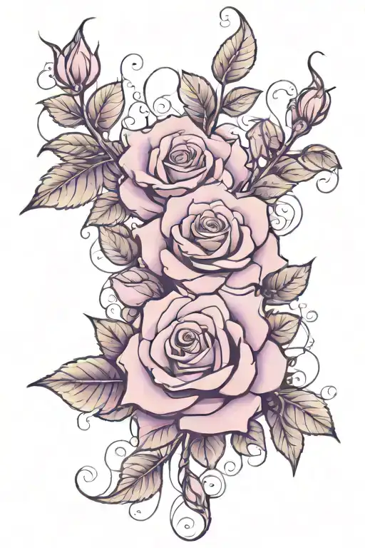 purple pot leaves hidden in purple rose vine, on fire with smokey background tattoo design idea