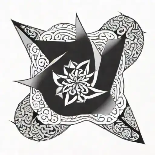 A tattoo design featuring a perfectly balanced pinwheel surrounded by intricate geometric patterns symbolizing harmony and equilibrium tattoo design idea