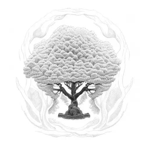 Tree with a root that is a dog's paw, carved in the tree the letters E,A,C,T. The tree has 3 branches with friends, hone tattoo design idea