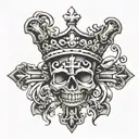 cross crown tattoo design idea