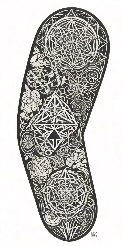 negative space sacred geometry tattoo design idea