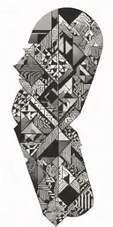 negative space geometric tattoo design idea