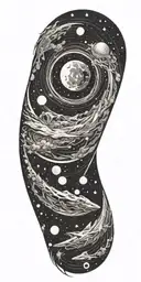 negative space universe tattoo design idea