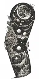 negative space universe tattoo design idea