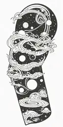 negative space creation of the universe tattoo design idea