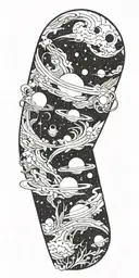 negative space creation of the universe tattoo design idea