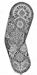 negative space sacred geometry tattoo design idea