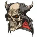 Vampire skull hooded tattoo design idea