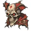 Vampire skull hooded tattoo design idea