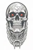 one vampire skull with blood coming from the mouth and eyes that flow on the arm tattoo design idea