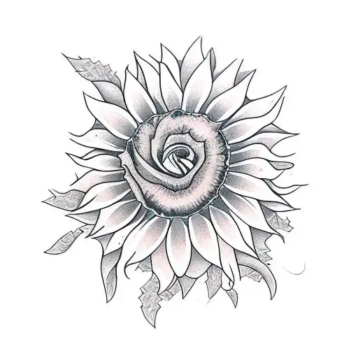 manly rose sunflower tattoo  tattoo design idea