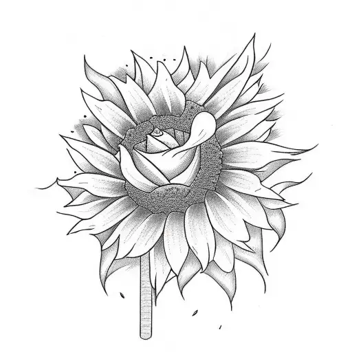 manly rose sunflower tattoo  tattoo design idea