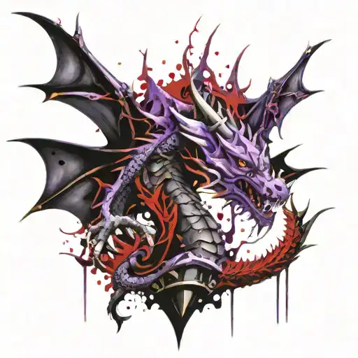 purple dragon tattoo design idea