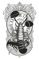 lobster clock tattoo design idea