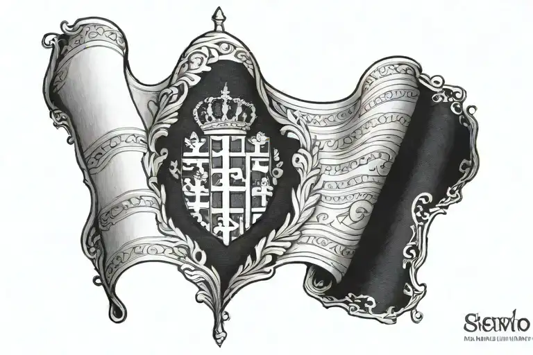 half italian flag half swedish flag tattoo design idea