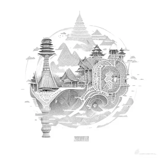 travelling to south east Asia tattoo design idea