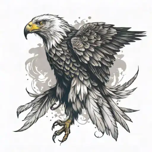 eagle with long wings spread wide tattoo design idea
