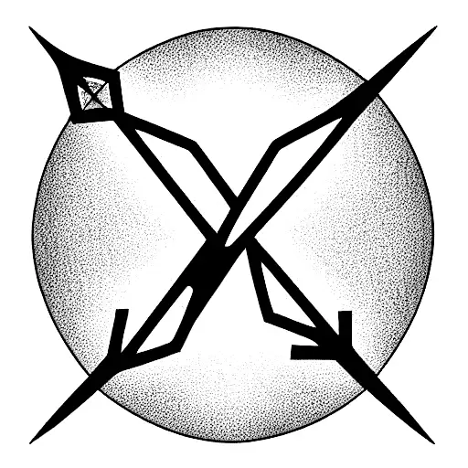 small feminine cross in gothic art style tattoo design idea