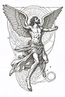 icarus falling from sun shining tattoo design idea