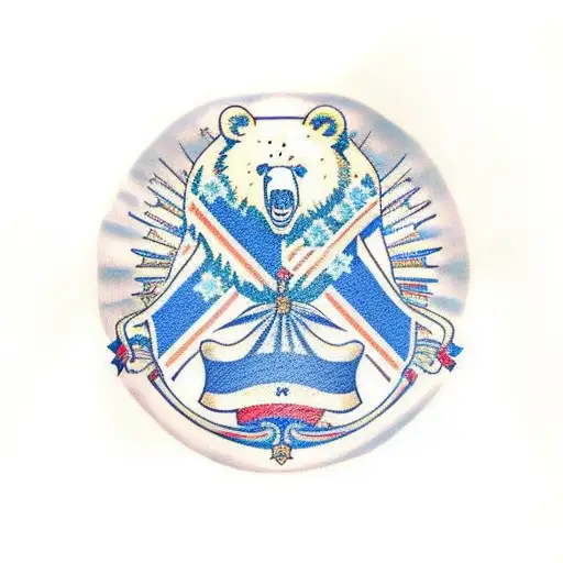 Russian flag with a bear tattoo design idea