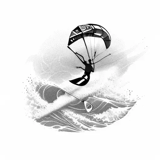    party sexy  rum  kitesurfing surf  tattoo design idea