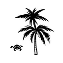 a palm tree and turtle abstract tattoo design idea