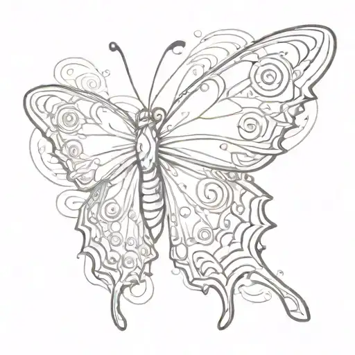 butterfly with eyes on wings with anime style tattoo design idea