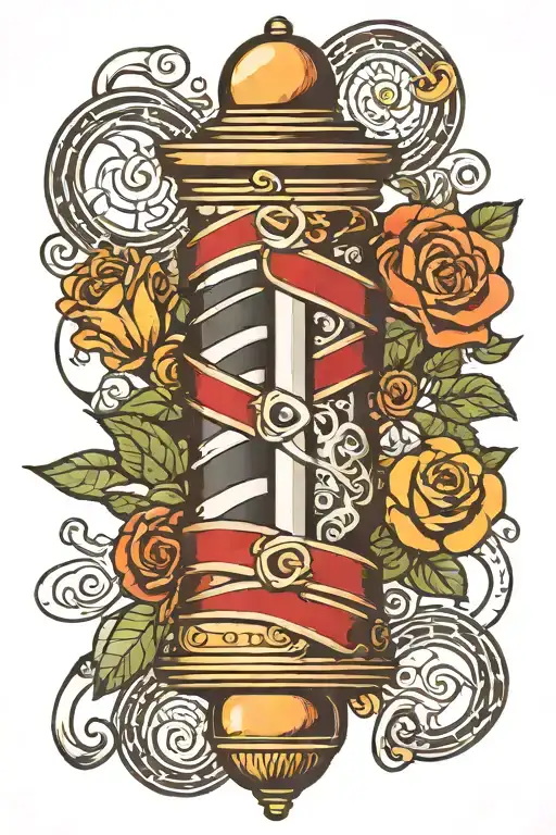 barber pole intertwined tattoo design idea