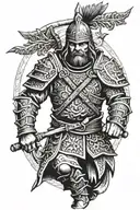 Slavic warrior   tattoo design idea