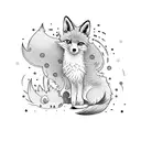 tiny baby fox with a cute mustache  tattoo design idea