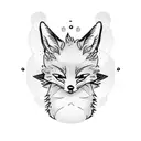 tiny baby fox with a cute mustache  tattoo design idea