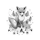 tiny baby fox with a cute mustache  tattoo design idea
