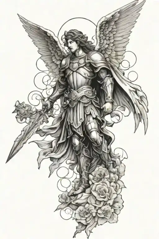 Archangel Michael tattoo design idea
