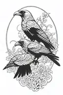 odin ravens tattoo design idea