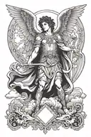 Archangel Raphael with Clouds tattoo design idea