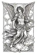 Archangel Raphael with Clouds tattoo design idea