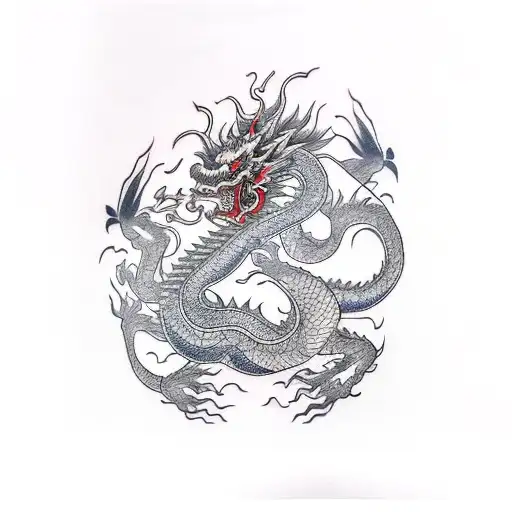 Chinese Dragon Taurus  tattoo design idea