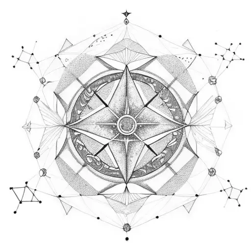 A celestial manifestation of discipline and determination in the form of a constellation tattoo design idea