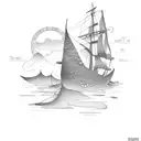 sunken ship tattoo design idea